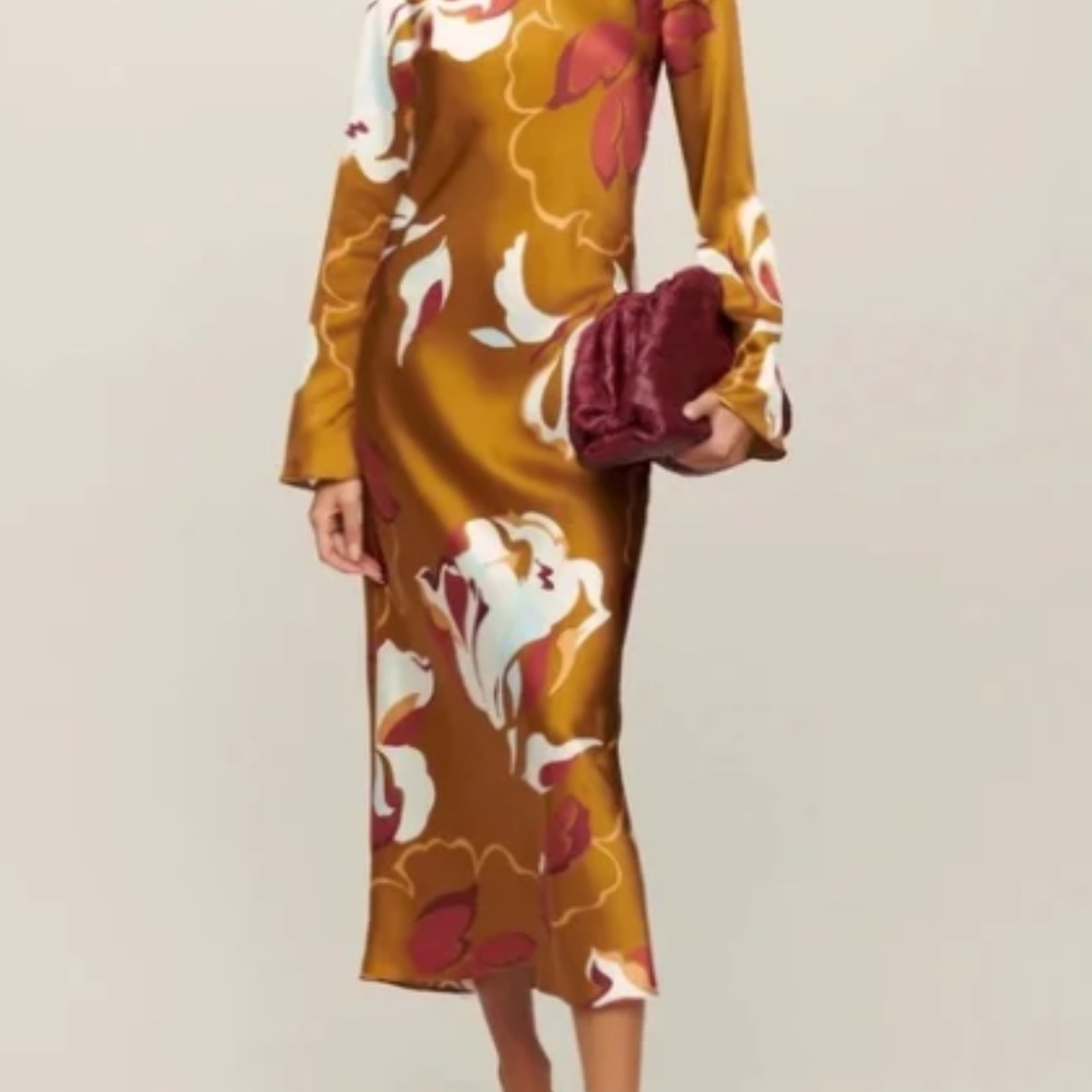 Reformation Davina Silk Dress